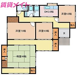 🉐敷金礼金0円！🉐桑部平屋貸家