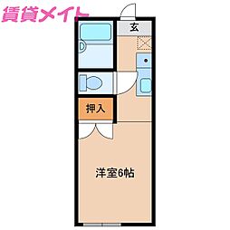青葉公園 ワンルームの間取図画像