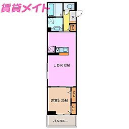 ボヌール江場 1LDKの間取図画像