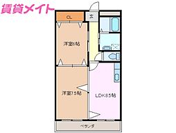 シャトレ桑名 2LDKの間取図画像