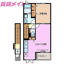 グランドシャイン4棟 1LDKの間取図画像