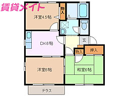 メルベールC 3DKの間取図画像