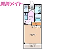 キャメロット2 1Kの間取図画像