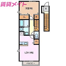 アーバンエスト 1LDKの間取図画像