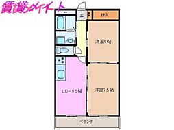 シャトレ桑名 2LDKの間取図画像