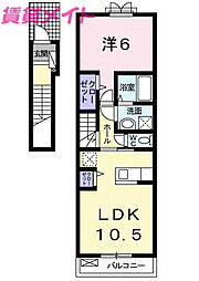 コスパイア 1LDKの間取図画像