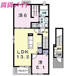 スプリングフィールド2 2LDKの間取図画像