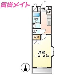 サンフォレスト・TOMO 1Kの間取図画像