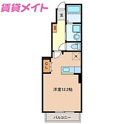 アクシア2 ワンルームの間取図画像