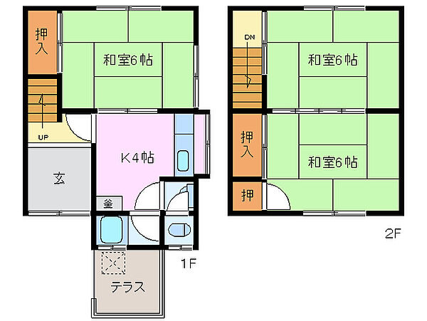 Ｈ様借家 ｜三重県三重郡川越町大字豊田(賃貸一戸建3K・1階・43.72㎡)の写真 その2