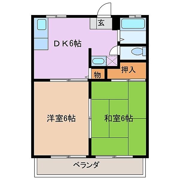 オルゴール 208｜三重県三重郡朝日町大字小向(賃貸アパート2DK・2階・40.92㎡)の写真 その2