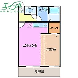 パインヒルズ 1LDKの間取図画像