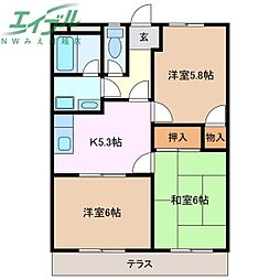 グランパスSHIROTAA 3Kの間取図画像