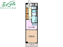 ボナール 1DKの間取図画像