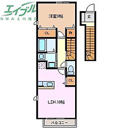 アーバンエスト 1LDKの間取図画像