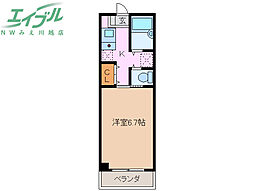 アーバンハイツ藤 1Kの間取図画像