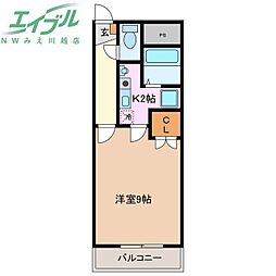 クリスタルハイツ 1Kの間取図画像