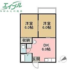 あさけハイツ B棟 2階/-