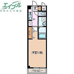 グレイスフル 1Kの間取図画像