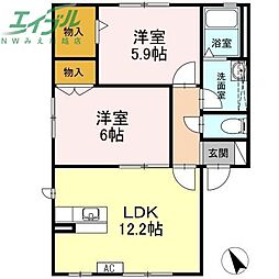 エターナルB 2LDKの間取図画像