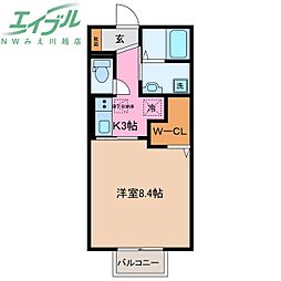パプリカ 1Kの間取図画像