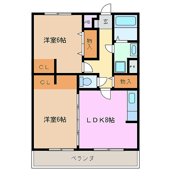 グランドゥール城西 3B｜三重県四日市市伊倉１丁目(賃貸マンション2DK・3階・51.61㎡)の写真 その2