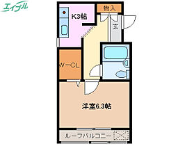 バスティード西浜田  ｜ 三重県四日市市西浜田町（賃貸マンション1K・2階・27.71㎡） その2