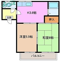 シャルム 2Kの間取図画像