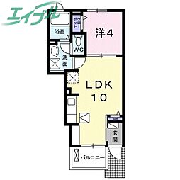 ミューズ 1LDKの間取図画像