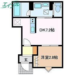 ADAN四日市駅東 1DKの間取図画像