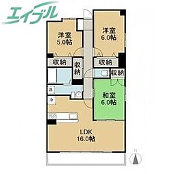 コート梅ケ丘 3LDKの間取図画像