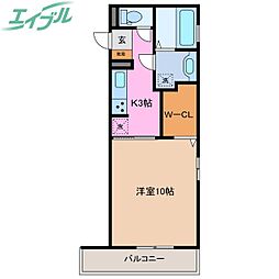 アンファンナッツ 1Kの間取図画像