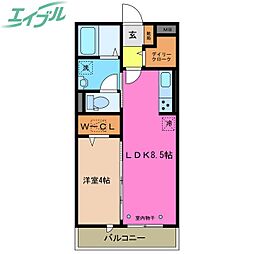 タウンコート1 1LDKの間取図画像