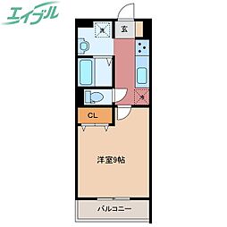 ベレッツァ四日市ときわ 1Kの間取図画像