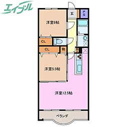 マスターズフォート 2LDKの間取図画像