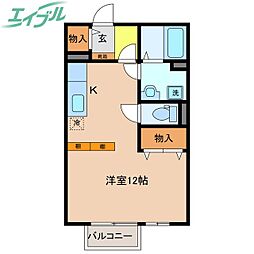 クレーネ ワンルームの間取図画像