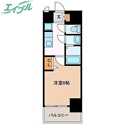 プレサンス ジェネ 四日市中央通り 1Kの間取図画像