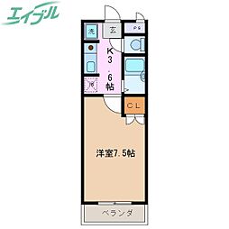 ユーミー日愛マンション 1Kの間取図画像