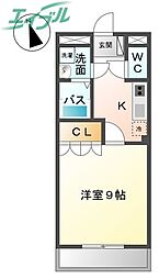 ウィルモアグッドラック3 1Kの間取図画像