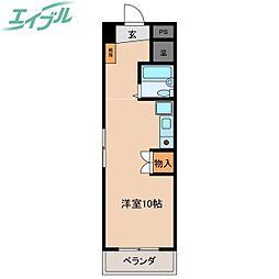 レジデンス昭和四日市 ワンルームの間取図画像