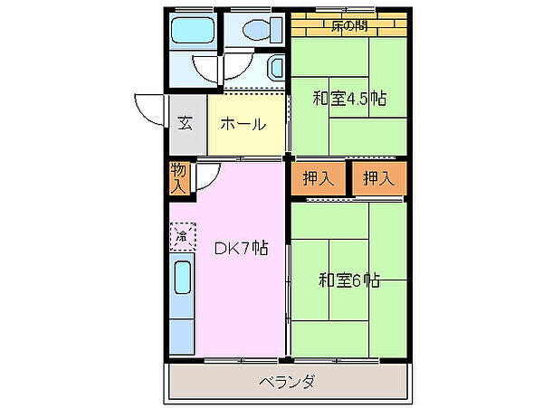 マル・アズール 303｜三重県四日市市日永西２丁目(賃貸マンション2DK・3階・42.72㎡)の写真 その2