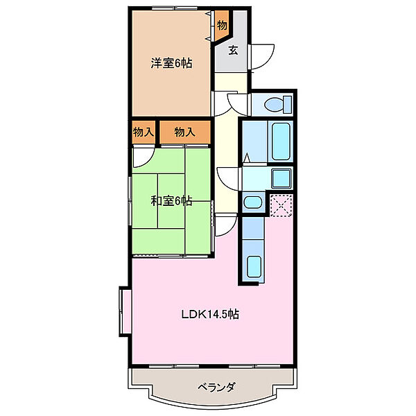 エクセレンスローベン 403｜三重県四日市市日永西１丁目(賃貸マンション2LDK・4階・59.84㎡)の写真 その2