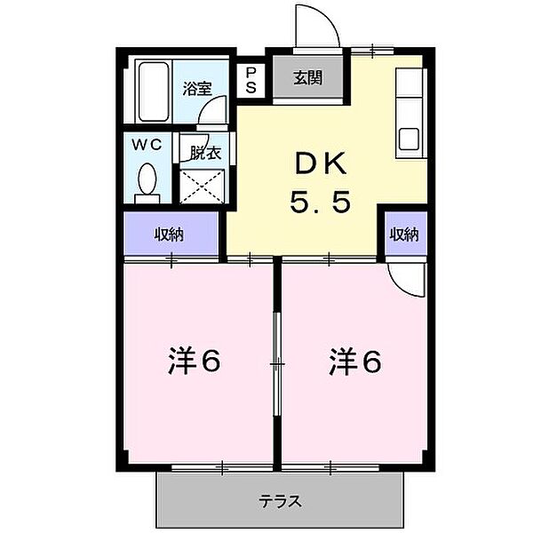 シティハイツＫｅｉ 1E｜三重県四日市市羽津町(賃貸アパート2K・1階・39.74㎡)の写真 その2