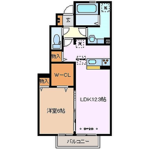 D-room別名　A棟 105｜三重県四日市市別名４丁目(賃貸アパート1LDK・1階・47.97㎡)の写真 その2