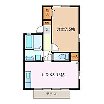 ウエストバンブーII　B棟 102 ｜ 三重県四日市市ときわ５丁目（賃貸アパート1LDK・1階・40.15㎡） その2