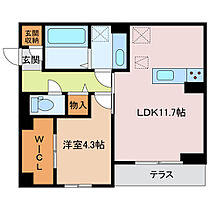 Ｄ-ｃｈａｍｂｒｅ北浜町　A 105 ｜ 三重県四日市市北浜町（賃貸アパート1LDK・1階・43.66㎡） その2