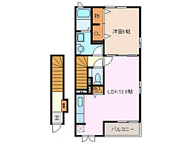 ウエストフィールド 202 ｜ 三重県四日市市西日野町（賃貸アパート1LDK・2階・49.17㎡） その2