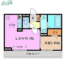 アイティーオーD-room東新町　西館  ｜ 三重県四日市市東新町（賃貸アパート1LDK・1階・33.42㎡） その2