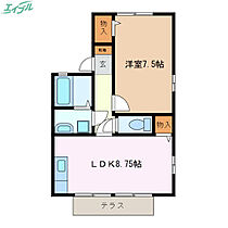 ウエストバンブーII　B棟  ｜ 三重県四日市市ときわ5丁目（賃貸アパート1LDK・1階・40.15㎡） その2