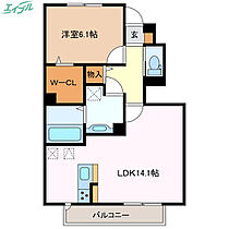 エスポワール  ｜ 三重県四日市市日永西1丁目（賃貸アパート1LDK・1階・51.30㎡） その2